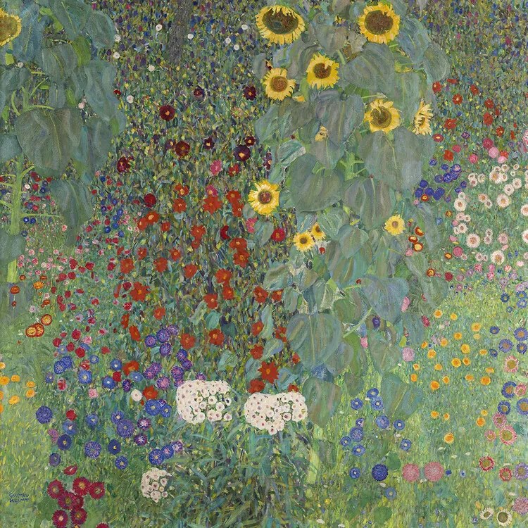 Reprodukció Farm Garden with Sunflowers (1905-06), Gustav Klimt