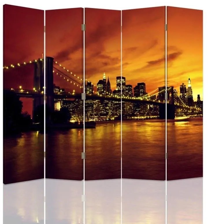 Gario Paraván Brooklyn híd és Manhattan naplementében Méret: 180 x 170 cm, Kivitelezés: Forgó paraván 360°