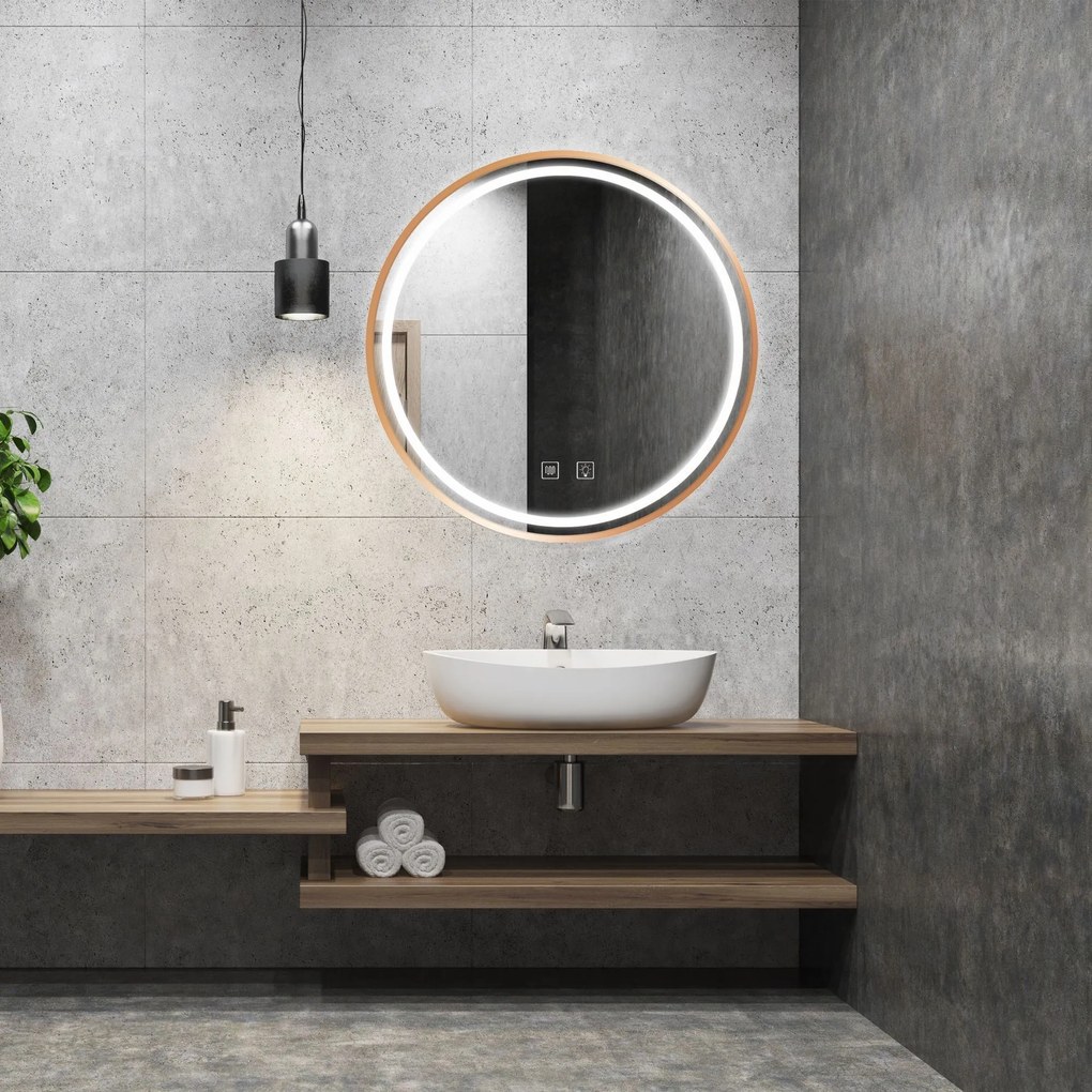 LED Tükör 80cm MMJ BRUSH ROSE GOLD