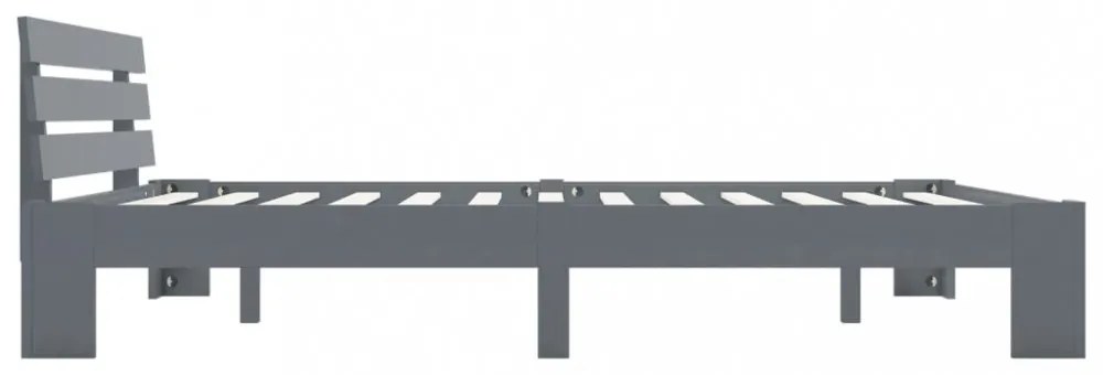 szürke tömör fenyőfa ágykeret 180 x 200 cm