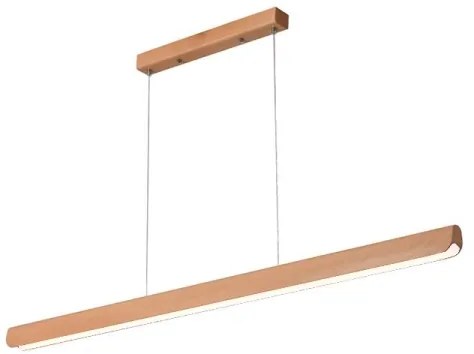 LED Csillár zsinóron LED/22W/230V 4000K 120 cm bükkfa/tömör fa