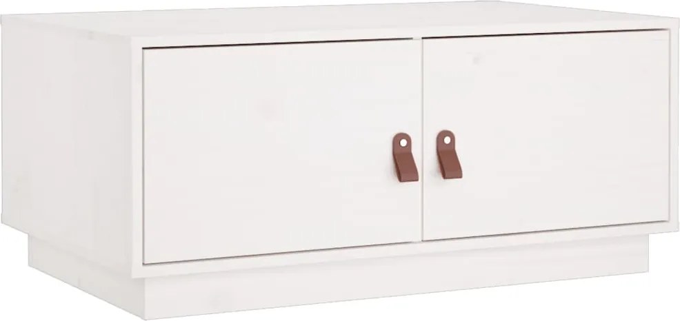 vidaXL fehér tömör fenyőfa dohányzóasztal 80 x 50 x 35 cm