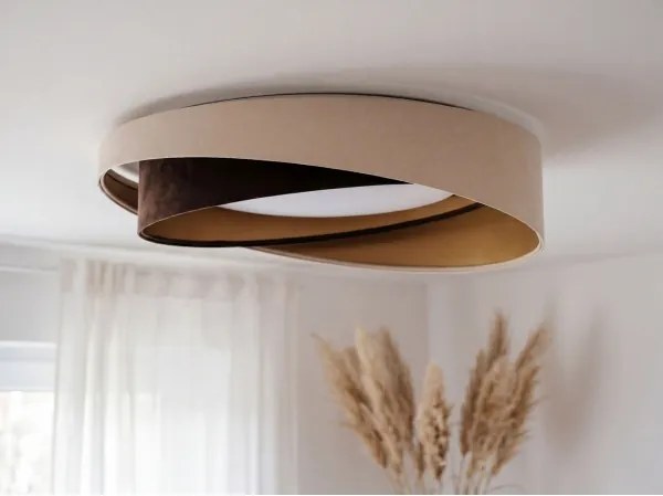 LED mennyezeti lámpa GALAXY MODERN LED/24W/230V átm. 55 cm bézs/barna/arany