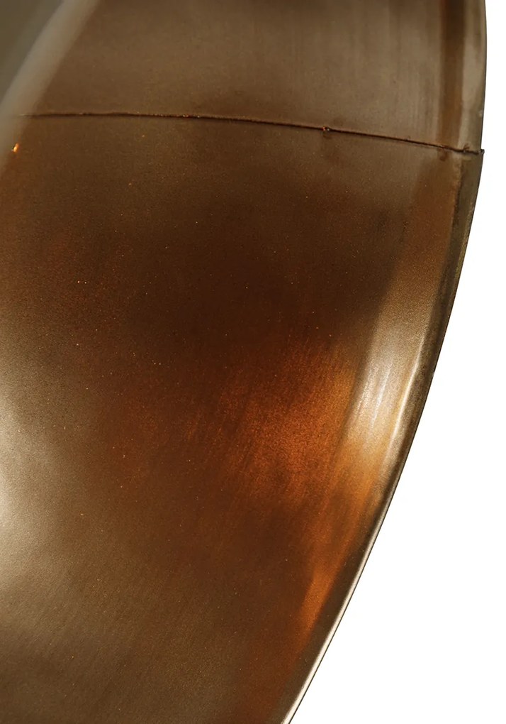 Ipari állólámpa bronz színű fa állvánnyal - Mangoes