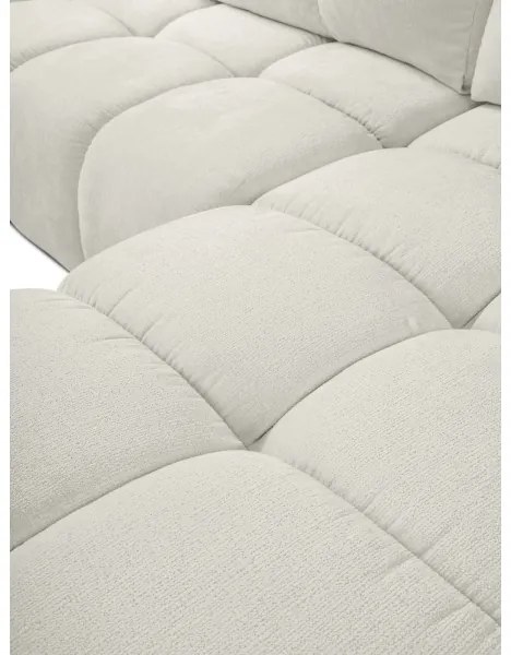 ALMADA kinyitható, jobb oldali L alakú kárpitozott sarokülőgarnitúra tárolóval, bézs