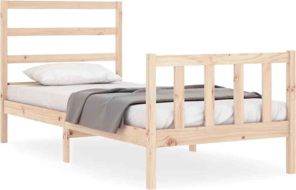 vidaXL tömör fenyőfa ágykeret matrac nélkül 90 x 190 cm
