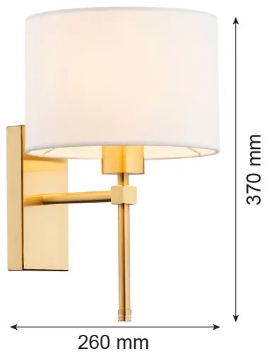 Argon 8048 - Fali lámpa ABBANO 1xE27/15W/230V sárgaréz/fehér