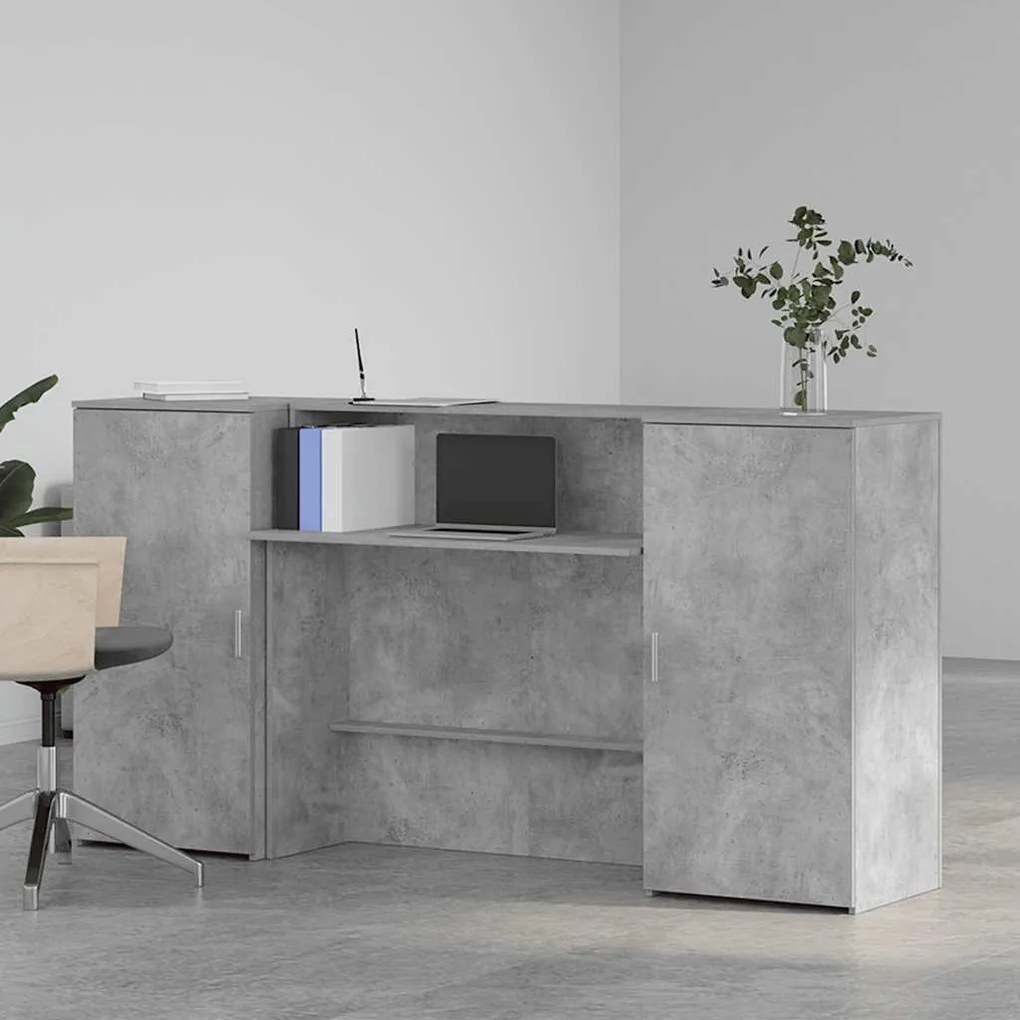 recepciós pult betonszürke 200x50x103,5 cm szerelt fa