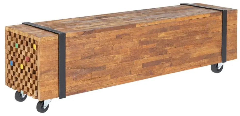 tömör tíkfa TV-állvány 110 x 30 x 32,5 cm