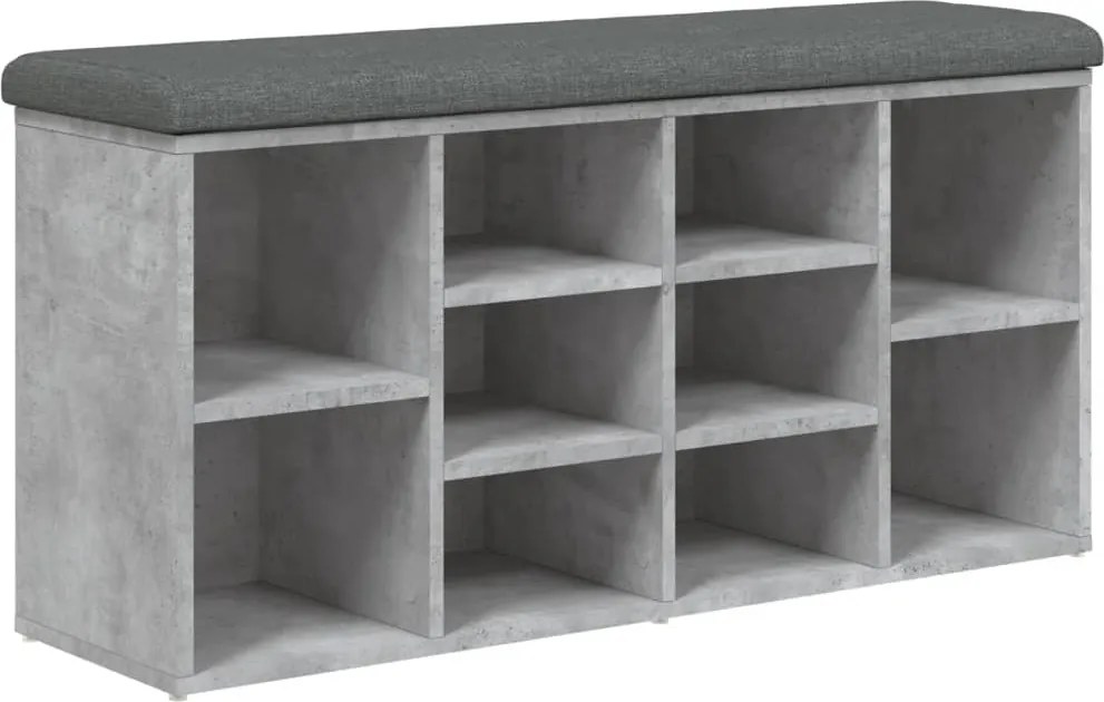 vidaXL betonszürke szerelt fa cipőtároló pad 102 x 32 x 50 cm
