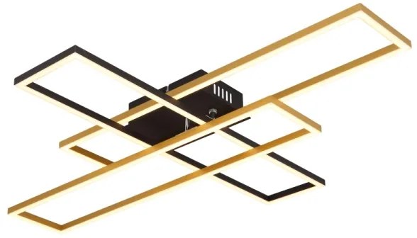 Globo 67208-40G -LED Mennyezeti lámpa DAKARI 40W/230V 3000K 60x80 cm fekete/arany