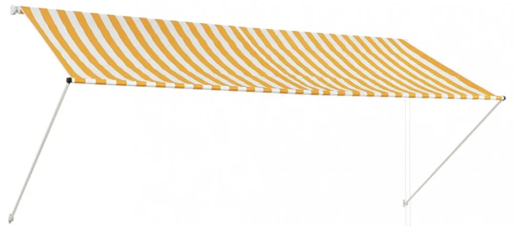 feltekerhető sárga és fehér napellenző 300 x 150 cm