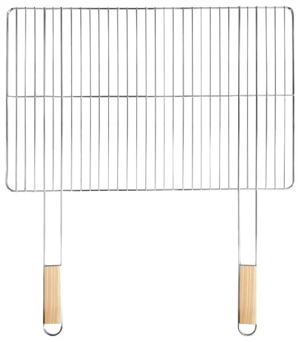 Szögletes grillrács fa fogantyúval 69x60 cm