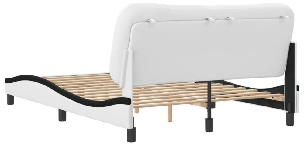 fehér és fekete műbőr ágykeret matrac nélkül Hvar 140 x 190 cm