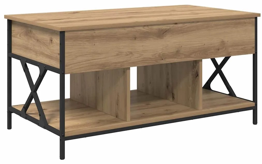 Dohányzóasztal kézműves tölgy 100 x 55 x 50 cm Faanyag