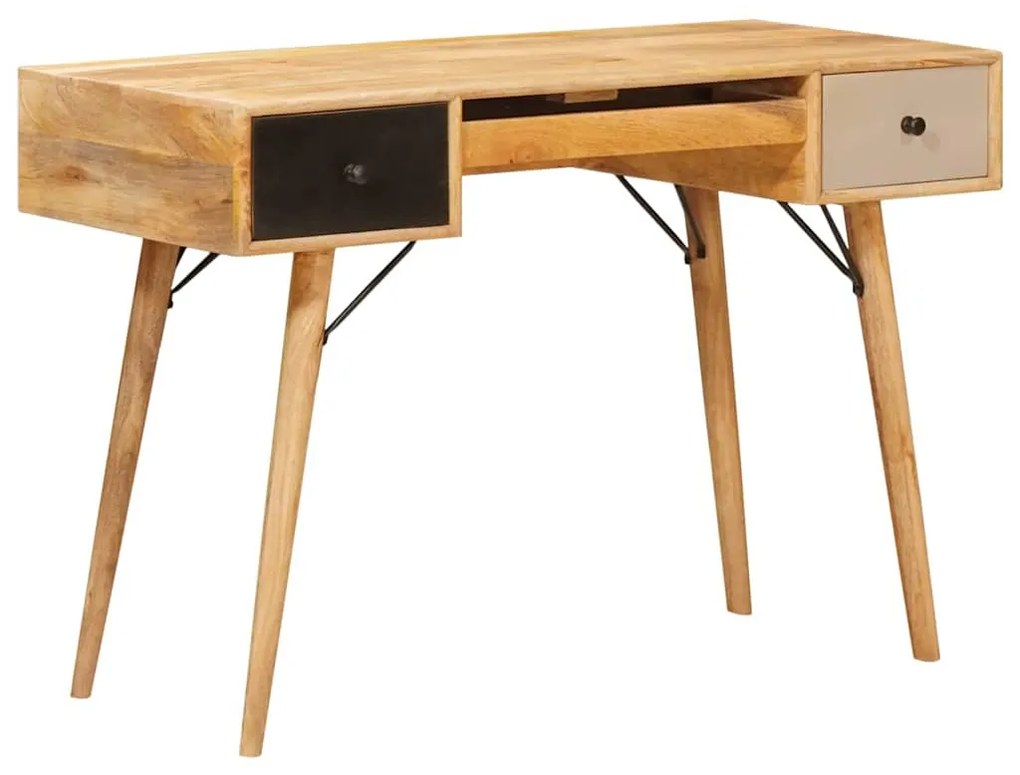 vidaXL Íróasztal fiókkal Barna 110 x 55 x 76 cm Tömör Mangófát