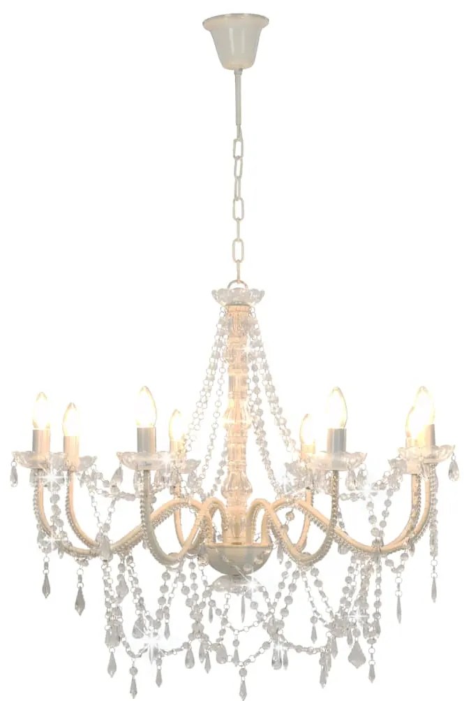 vidaXL fehér csillár gyöngyökkel és 8 db E14 izzófoglalattal