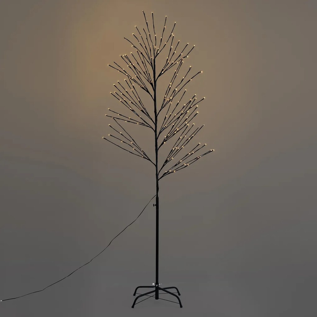 Karácsonyfa fekete 200 cm LED-del, IP44 - Vixen