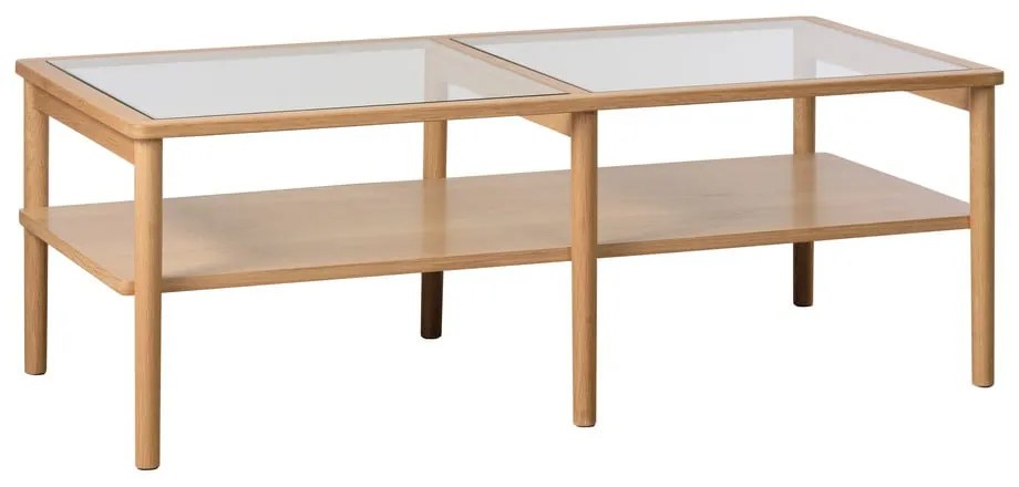 Natúr színű üveg dohányzóasztal 60x120 cm Elba – Unique Furniture