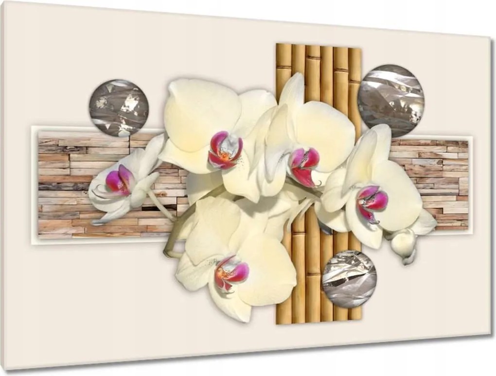 Vászonkép 120x80 Virágmintás bambusz