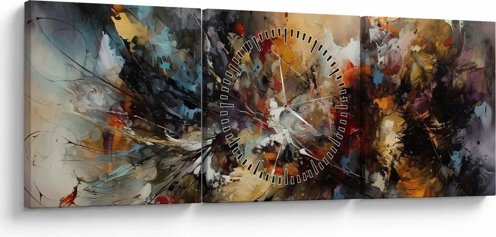 Kép - Absztrakt grafika (órával) (90x30 cm)
