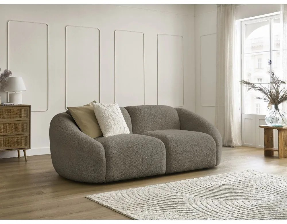 Szürkésbarna buklé kanapé 230 cm Tina – Bobochic Paris