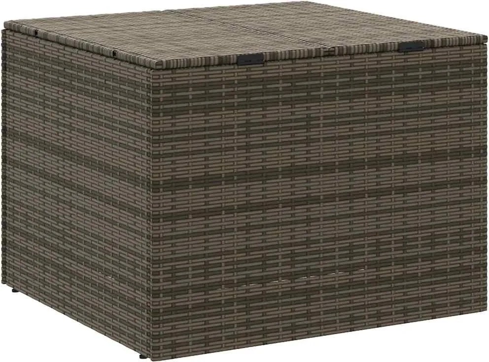 vidaXL szürke polyrattan kerti tárolóláda 291 L