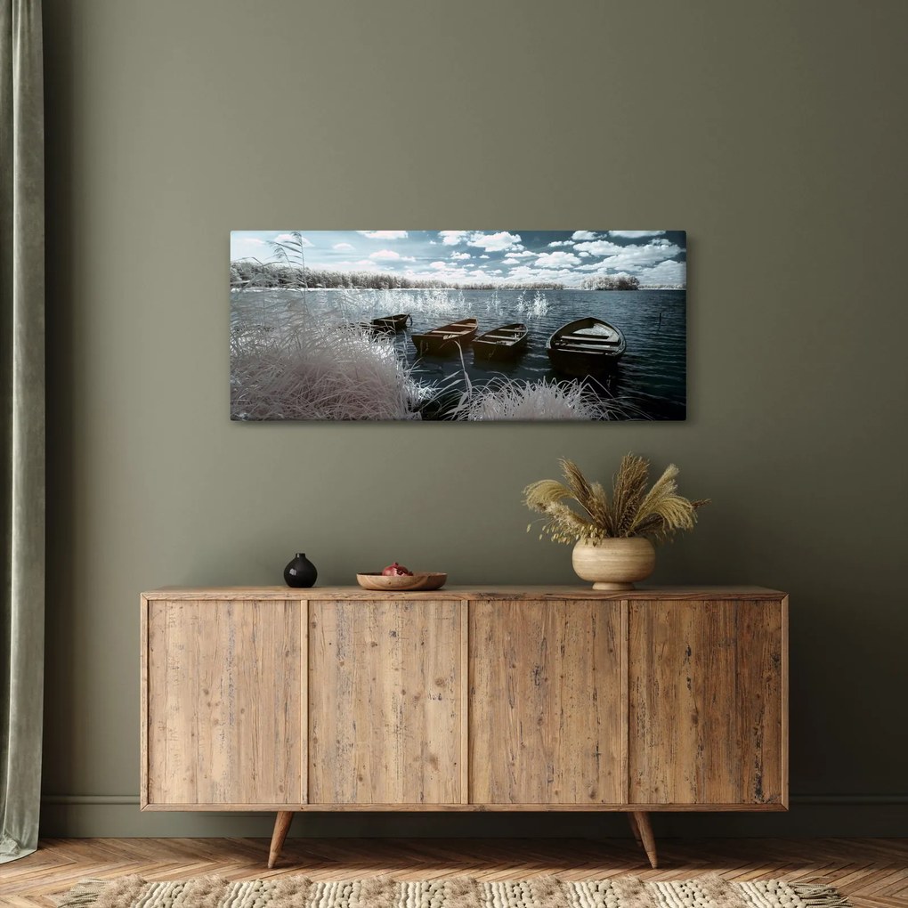 Kép - Fa csónak a tón (120x50 cm)