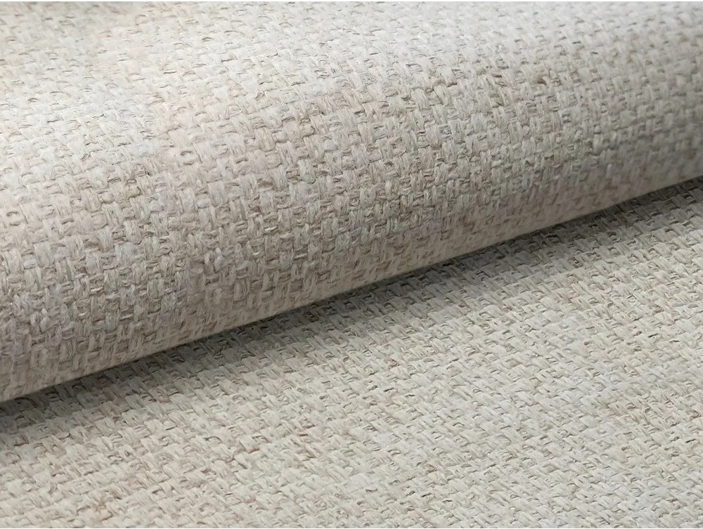 Krémszínű kárpitozott ágyneműtartós franciaágy ágyráccsal 160x200 cm Mano – Makamii