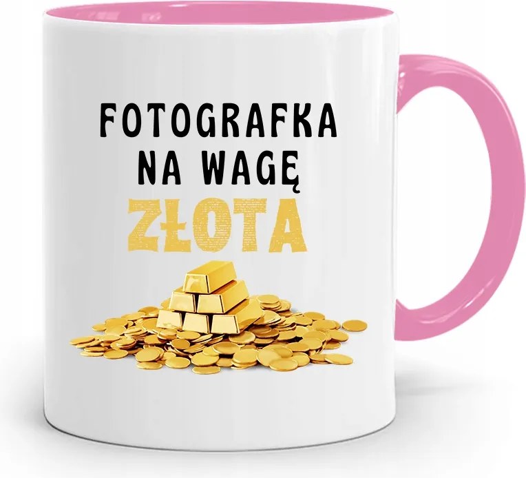 Rózsaszín Bögre Fotósoknak Arany Ajándék fényképes nyomtatással