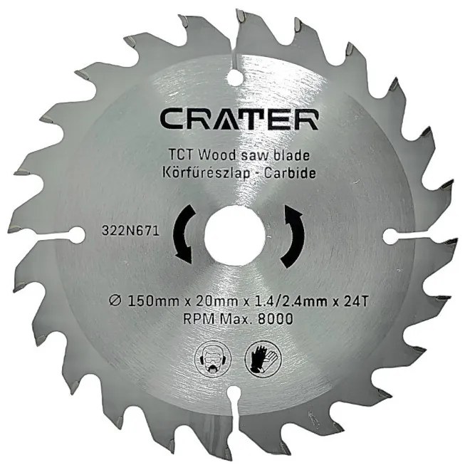 KÖRFŰRÉSZLAP 150*20 / 24FOG CARBIDE CRATER