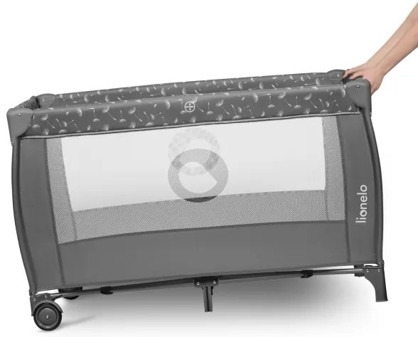 Lionelo - Utazóágy STEFI PLUS Szürke-fehér