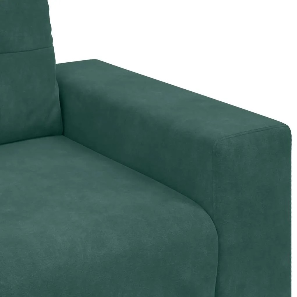 sötétzöld bársony loveseat kanapé 140 cm