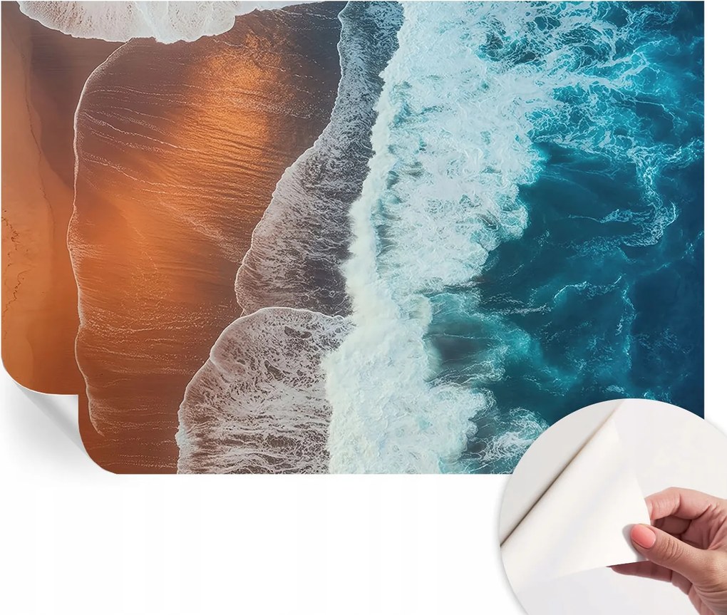 Öntapadós tapéta Divatos 3D fali ragasztóval Tengeri szimbiózis 104x70 cm