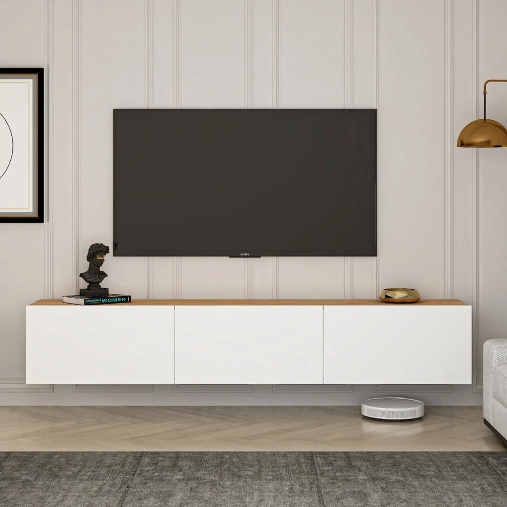 West - fehér/atlanti fenyő TV-állvány