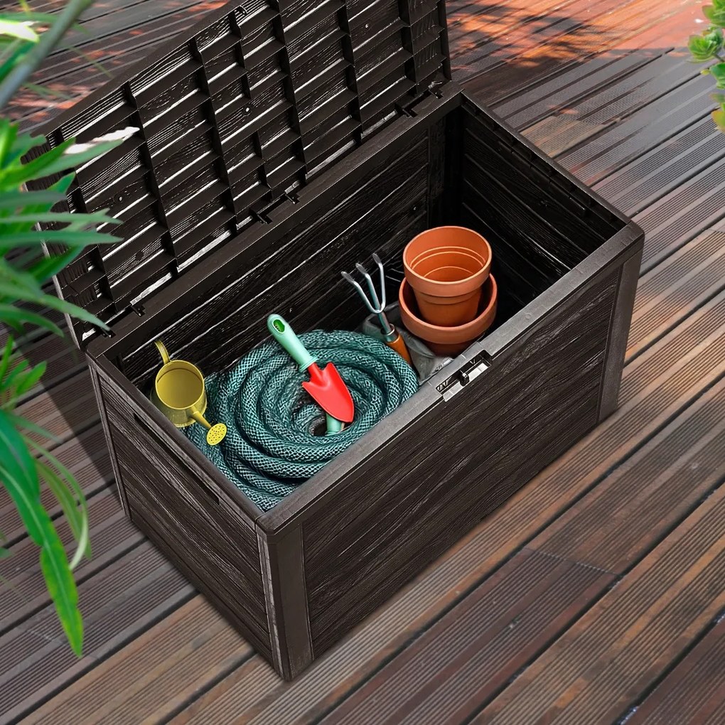 WOODEBOX tárolódoboz, 190L, 78x44x55cm, sötétbarna Prosperplast