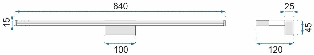 Szerszámlámpa, LED fürdőszobai lámpa a tükör felett 18W 84CM APP371-1W, króm, OSW-05001