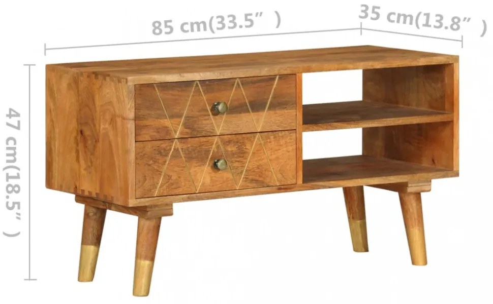 tömör mangófa TV-szekrény 85 x 35 x 47 cm