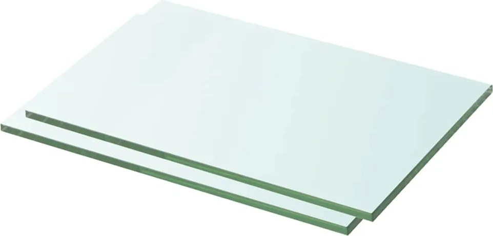 vidaXL 2 db átlátszó üveg paneles polc 30 x 15 cm