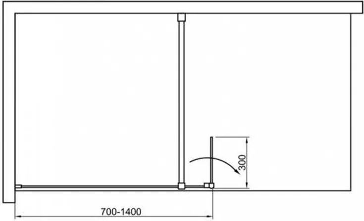 WI01-80 Walker walk in zuhanyfal 80x195 cm, 8mm-es üveggel