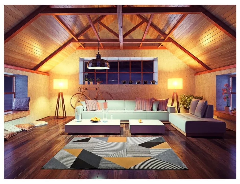 Gladys Duro narancssárga-szürke szőnyeg, 80 x 150 cm - Universal