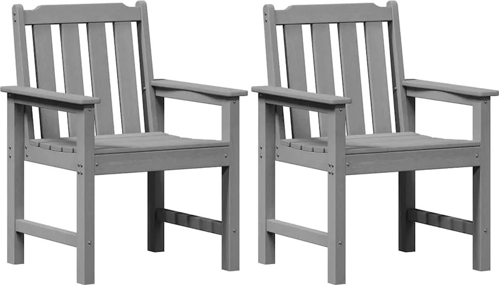 vidaXL Kerti étkezőszék 2 pcs Világosszürke 65,5 x 59 x 88 cm HDPE