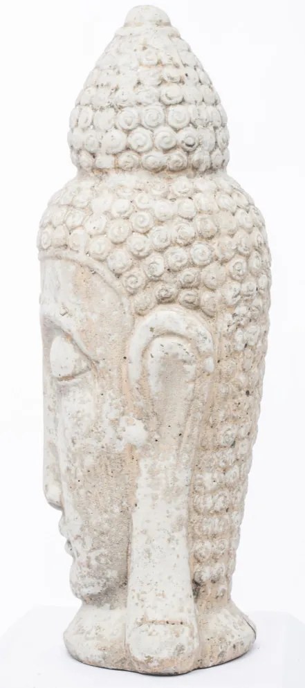 Cyrus design krém színű koptatott buddha fej dekorációs szobor 40x15x14cm