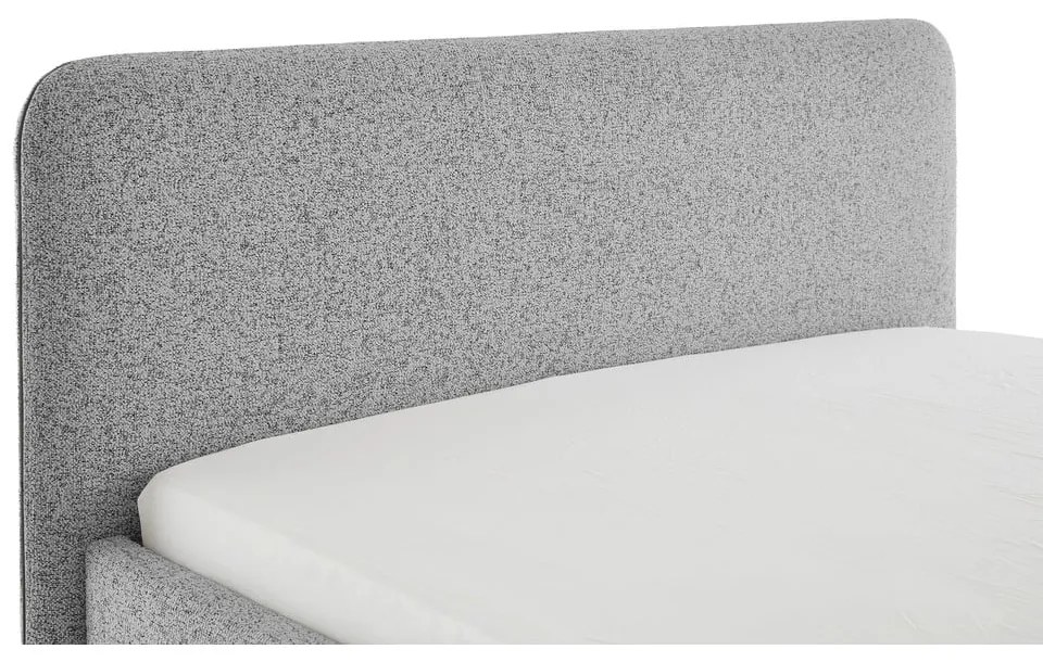 Világosszürke kárpitozott franciaágy ágyrács nélkül 180x200 cm Primo – Meise Möbel