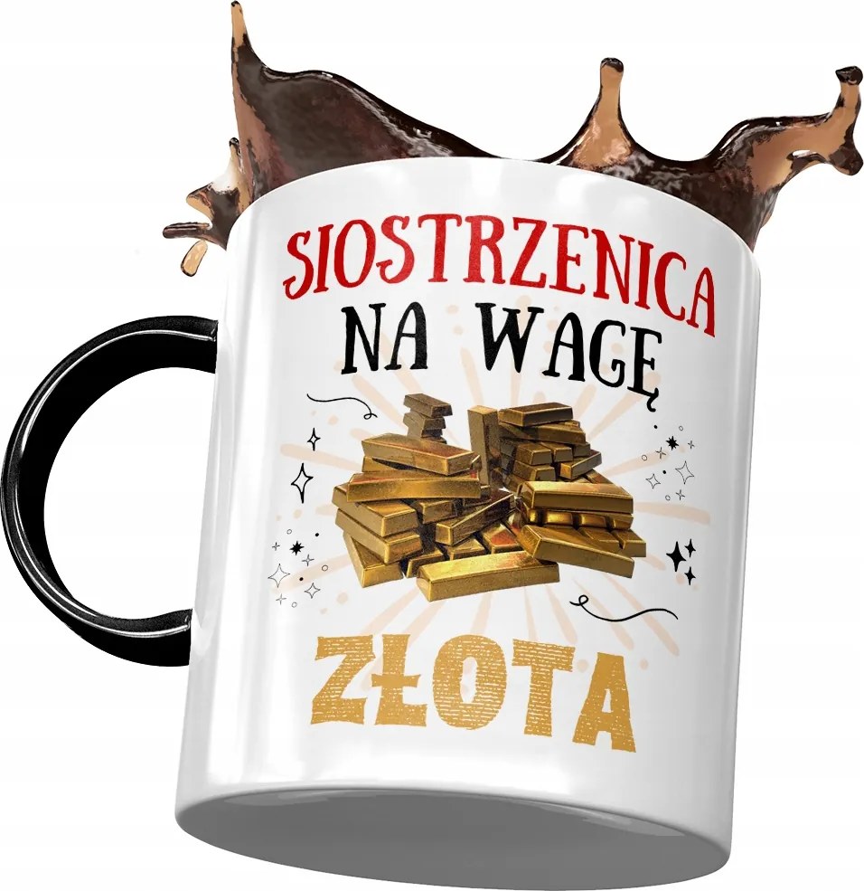 Fekete Bögre Unokahúgnak Születésnapra Ajándék Nyomtatott Fotóval