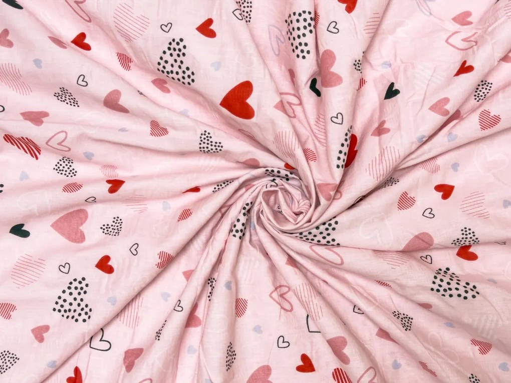 Krepp kiságy ágyneműhuzat Renforcé LOVITA rózsaszín Ágyneműhuzat mérete: 45 x 65 cm | 90 x 140 cm