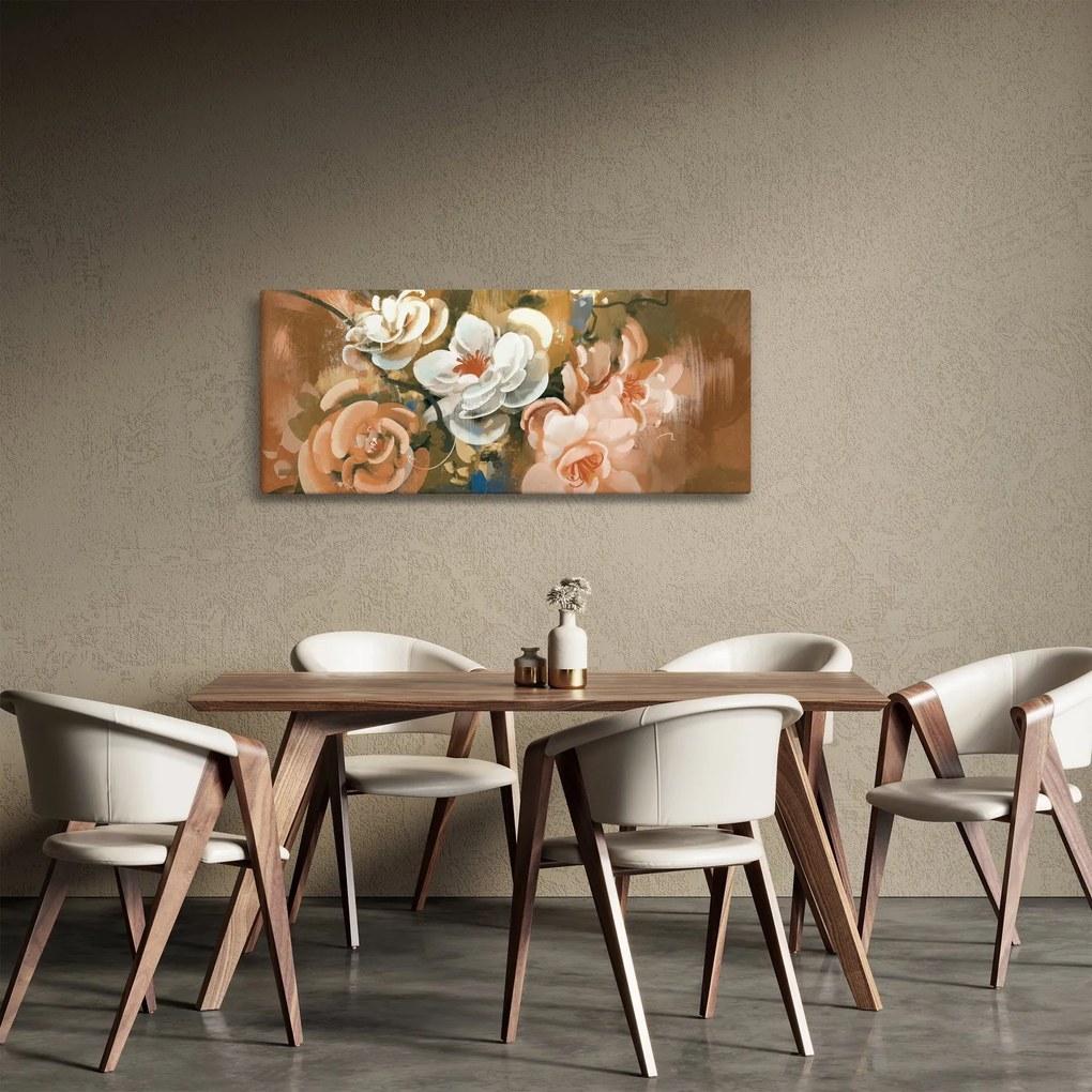 Kép - Festett csokor virág (120x50 cm)