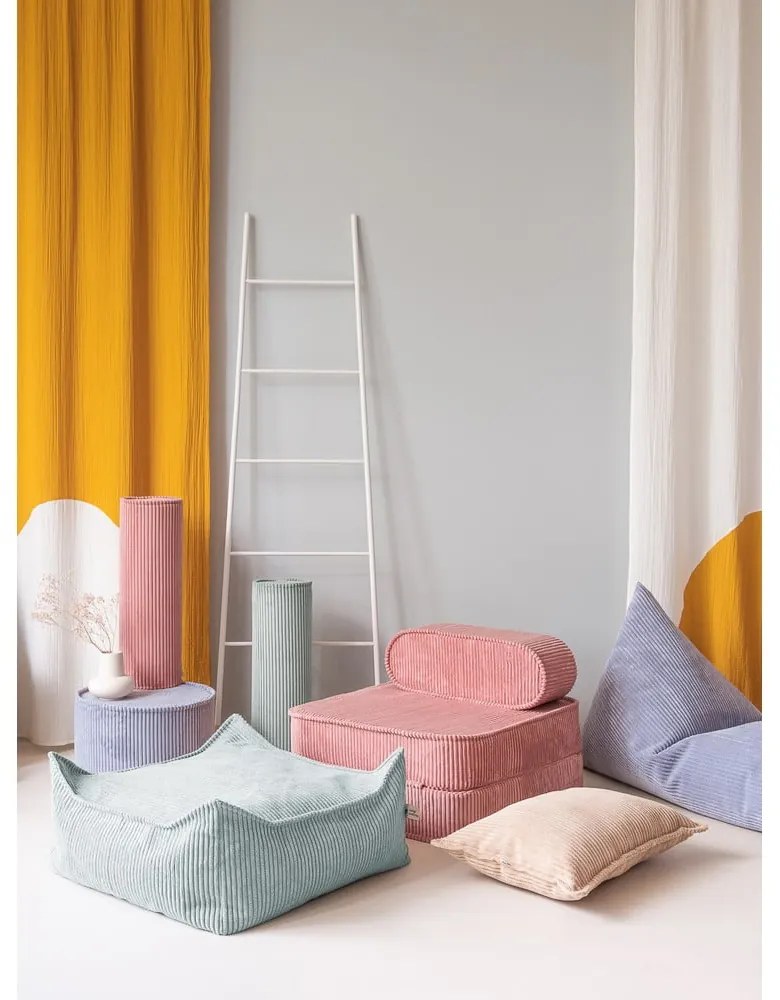 Rózsaszín kordbársony gyerek fotel Flip – Wigiwama