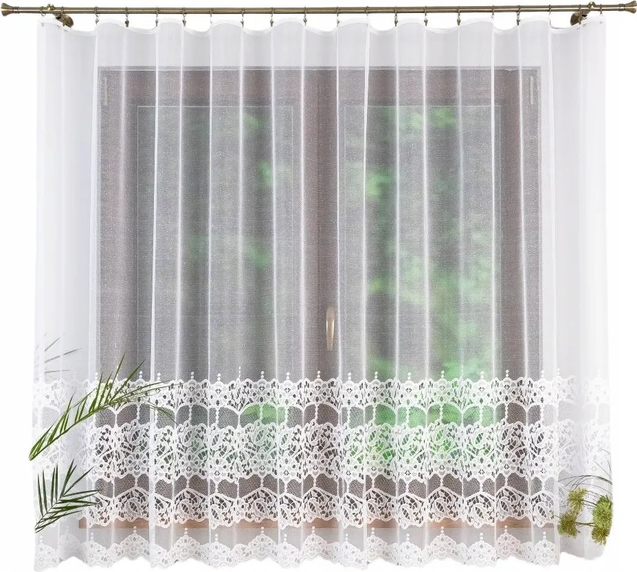 Finom Jacquard Függöny Csíkos, Szalaggal Kész Rövid 450x150.