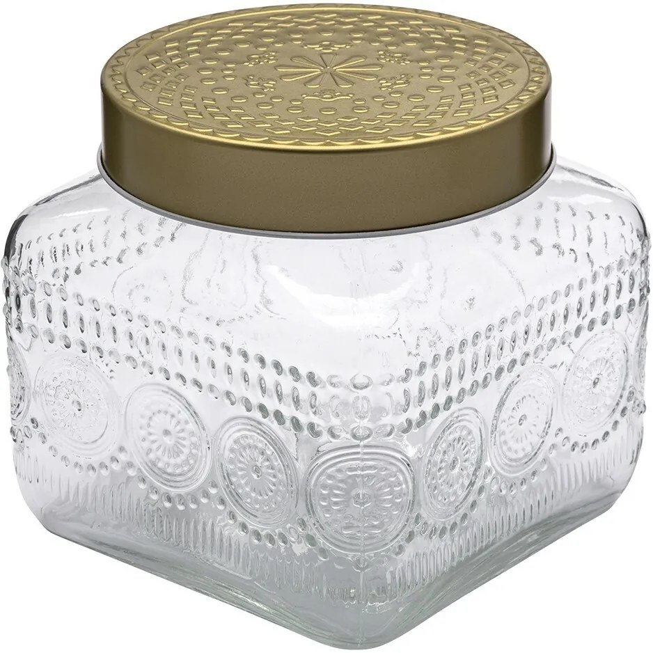 Altom Üvegedénykészlet arany fedéllel Daisy 1,3 l, 4 db, 1,3 l